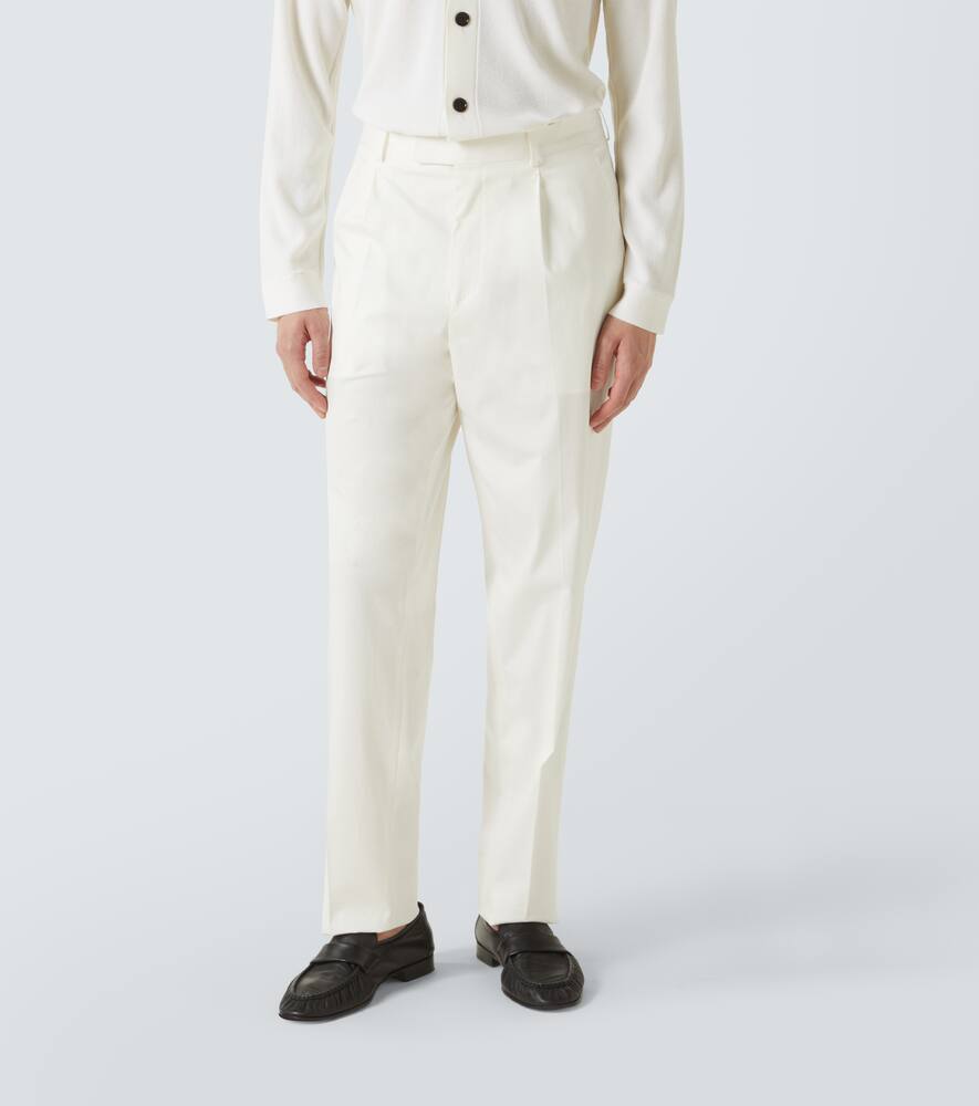 Zegna Cotton-blend Straight Pants In White