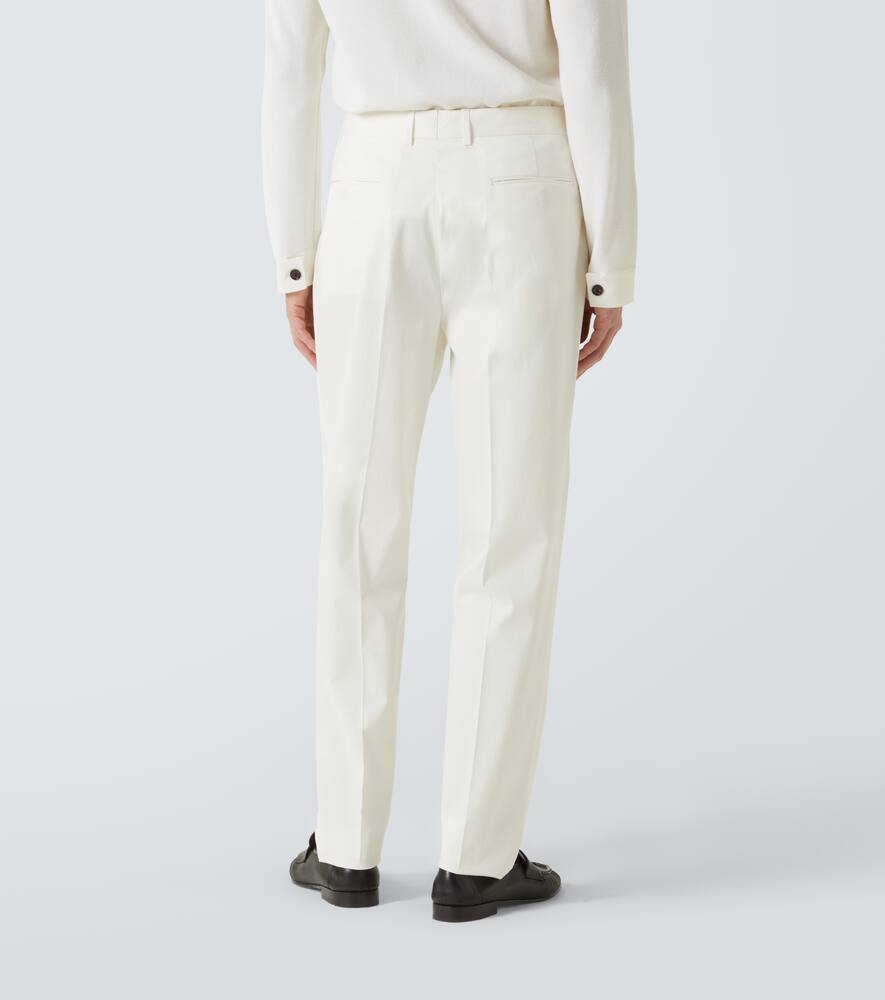 Zegna Cotton-blend Straight Pants In White