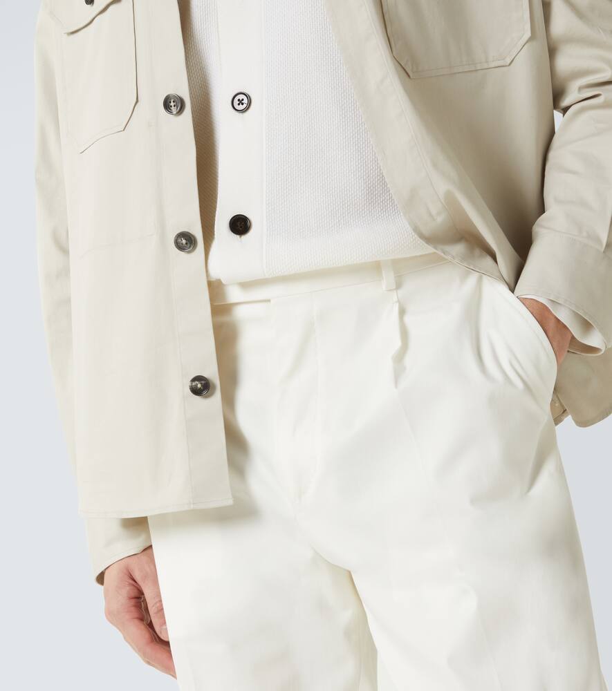 Zegna Cotton-blend Straight Pants In White
