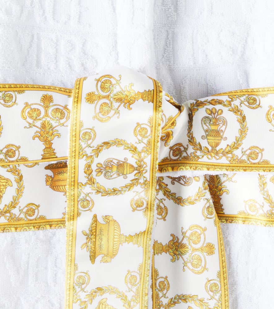 Versace Short Cotton Bathrobe In White