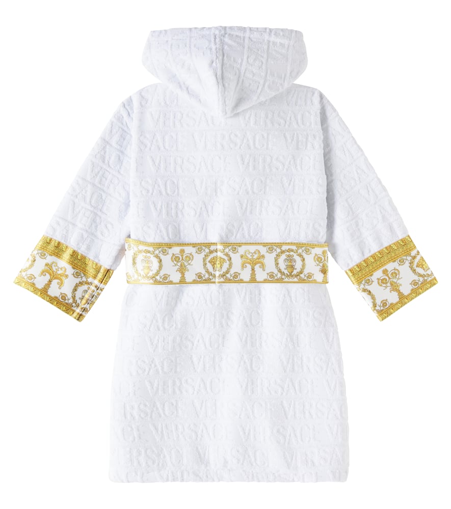Versace Short Cotton Bathrobe In White