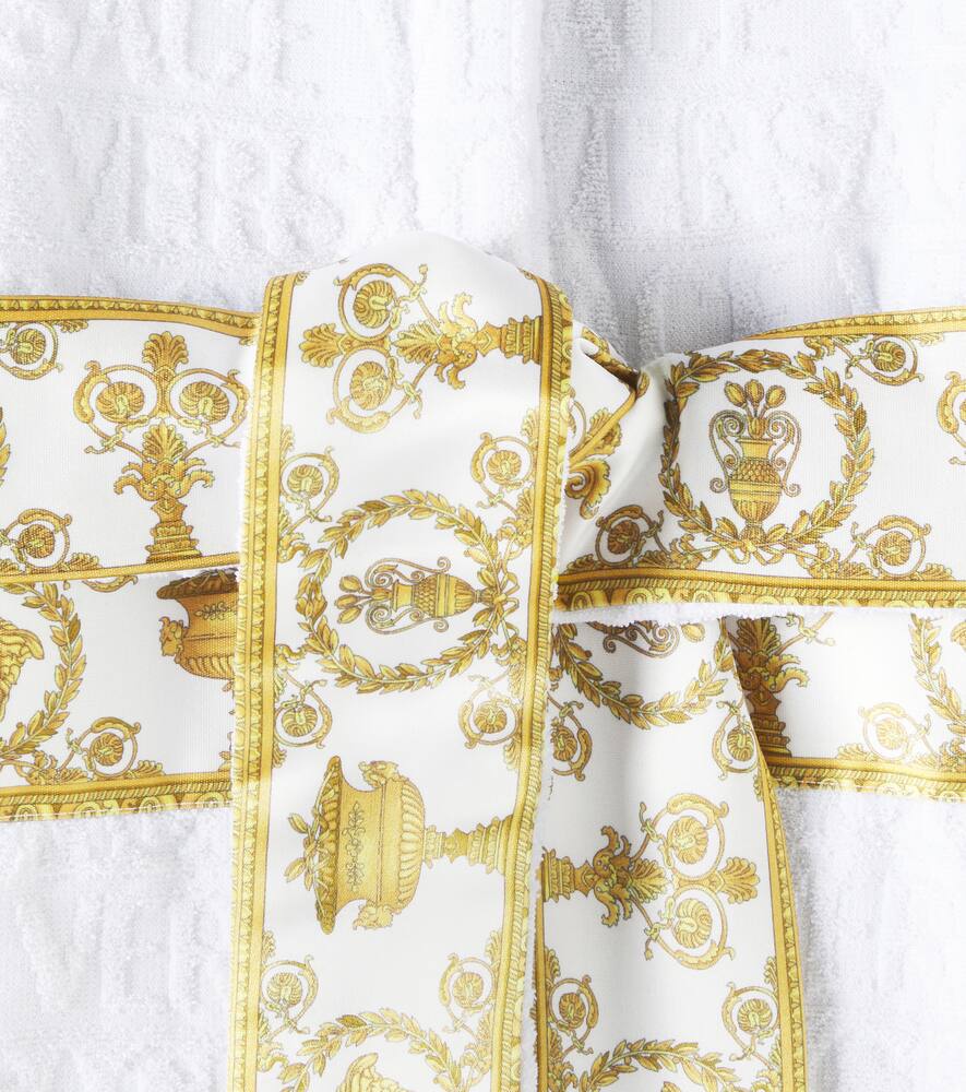 Versace Short Cotton Bathrobe In White