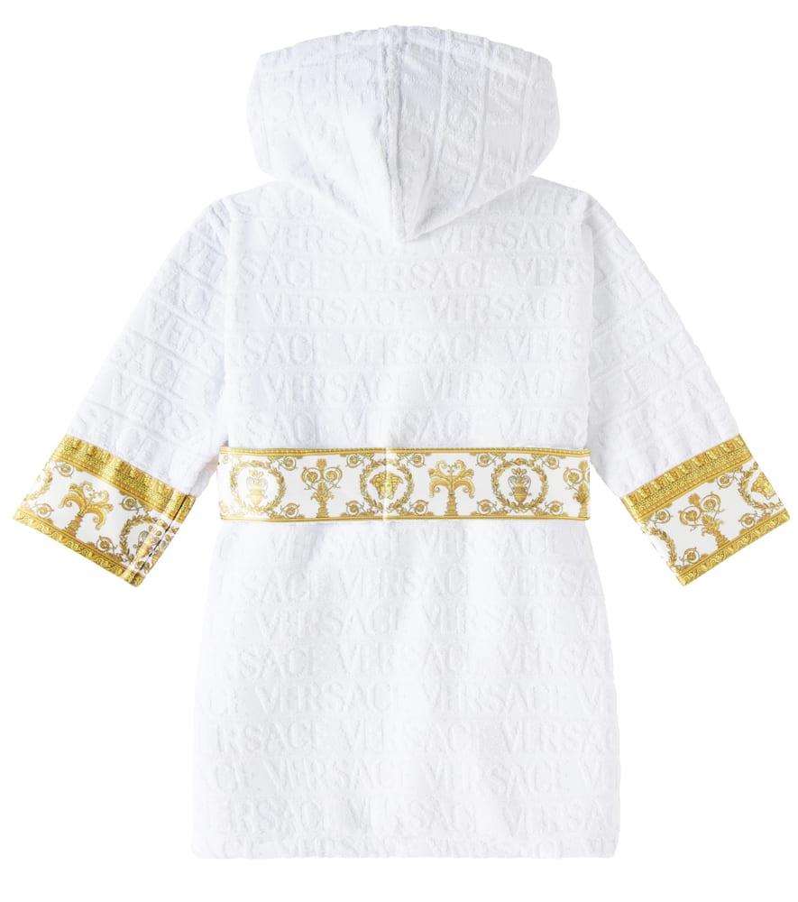 Versace Short Cotton Bathrobe In White