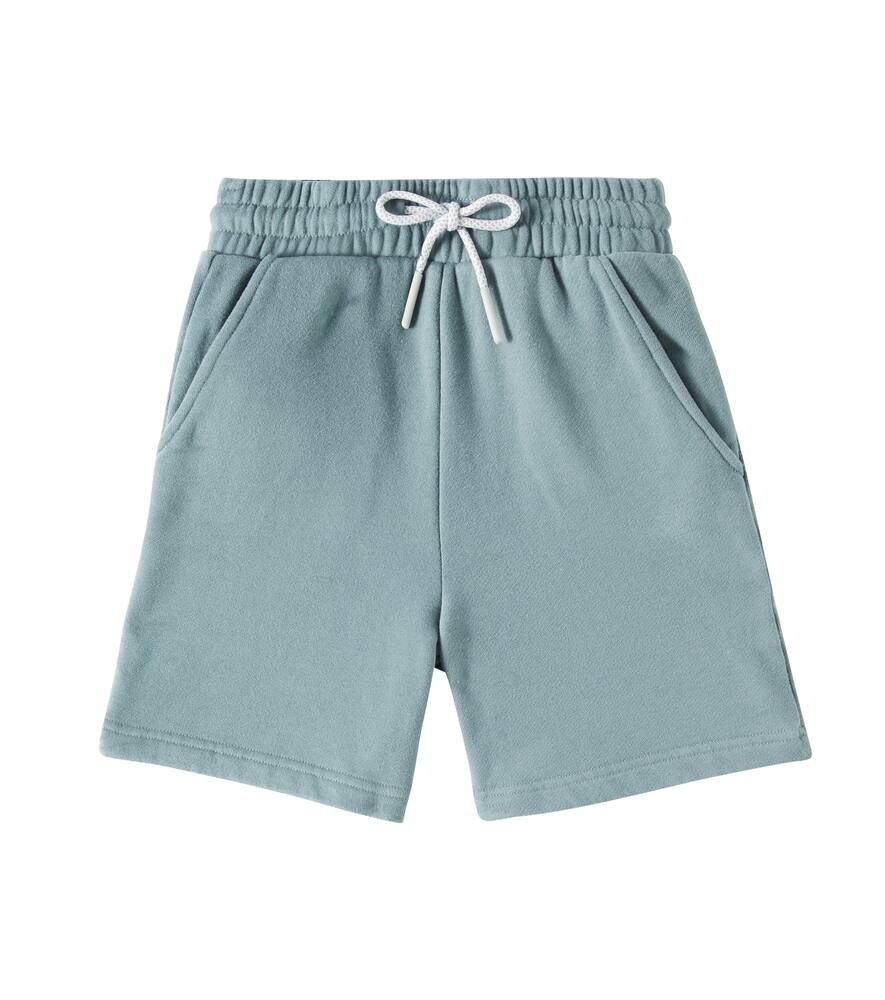 Bonpoint Egon Cotton Fleece Bermuda Shorts In Green