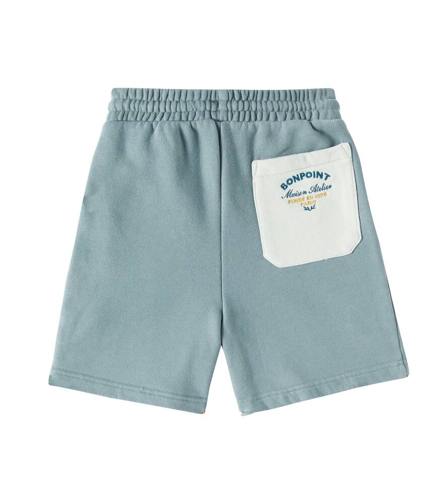 Bonpoint Egon Cotton Fleece Bermuda Shorts In Green