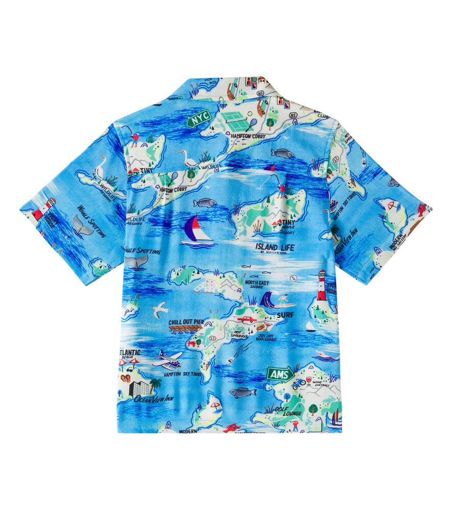 Scotch & Soda Bedrucktes Hemd Aus Jersey In Blau