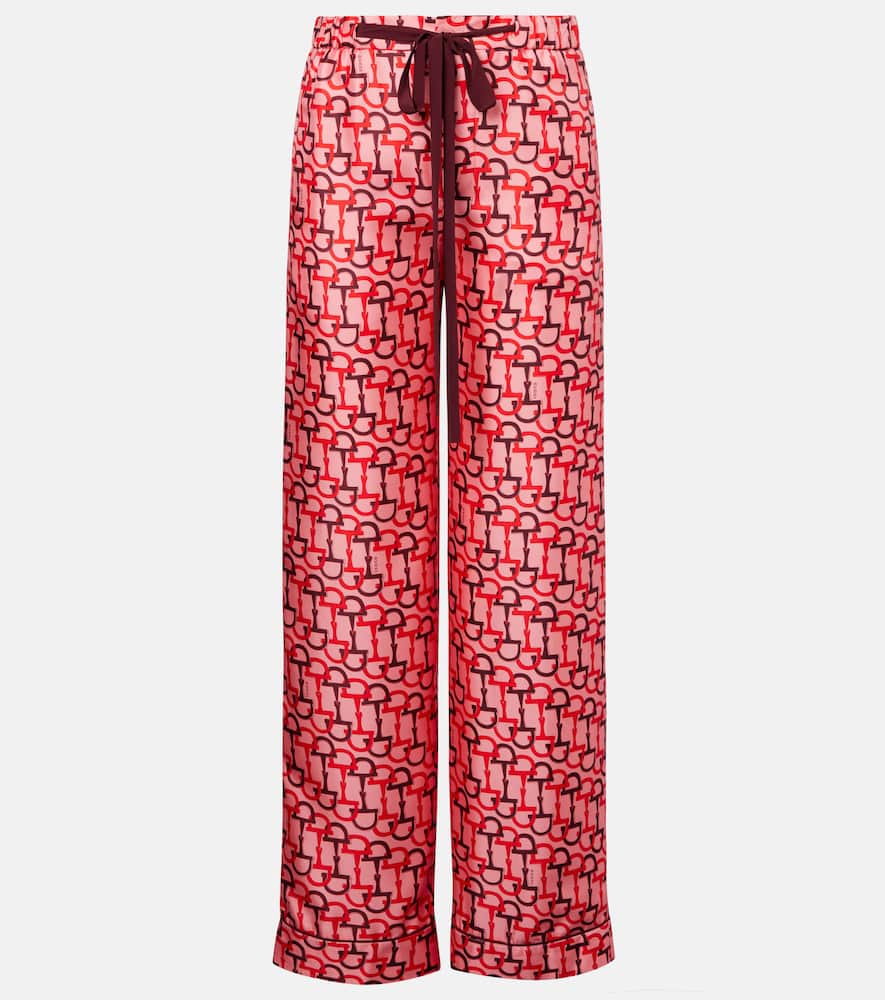 Gucci Women's Printed Silk Pants In Orange
