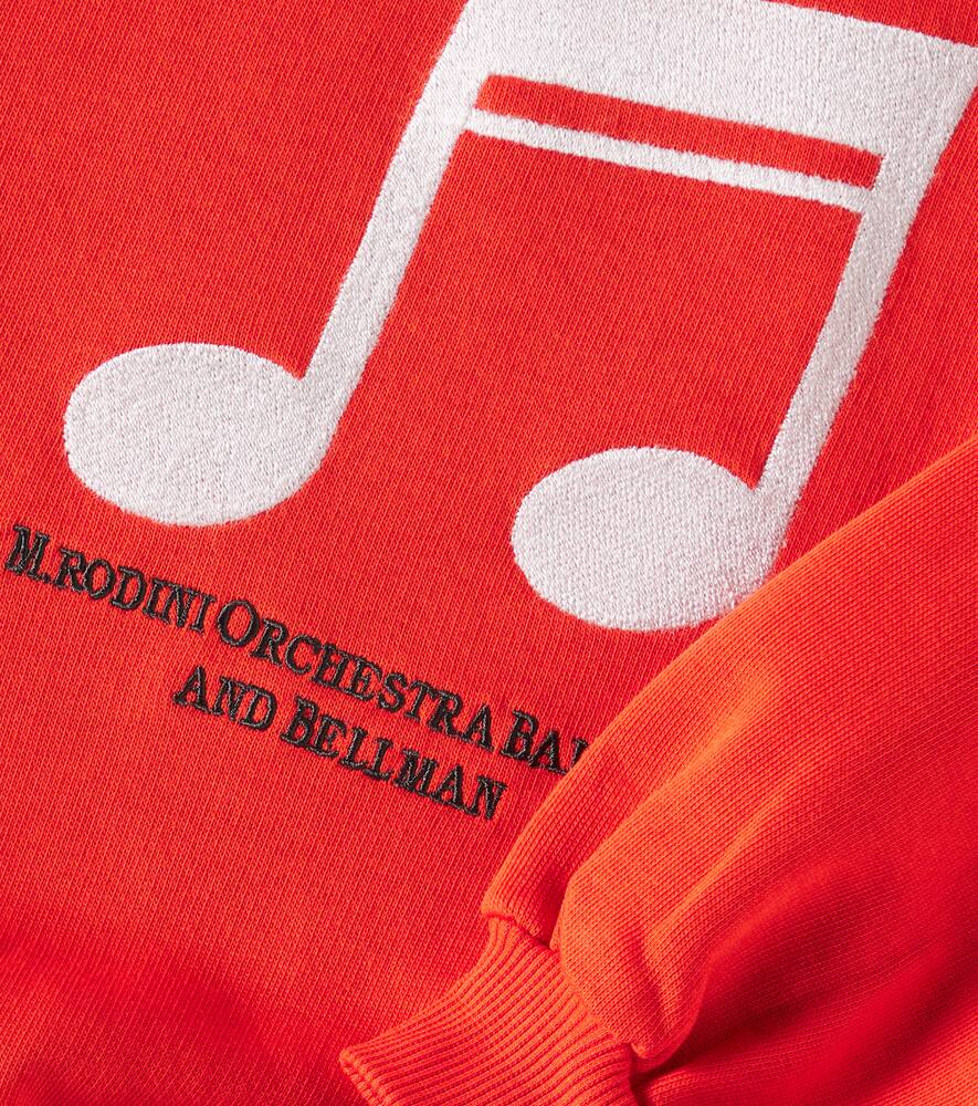 Mini Rodini Note Cotton Jersey Sweatshirt In Red