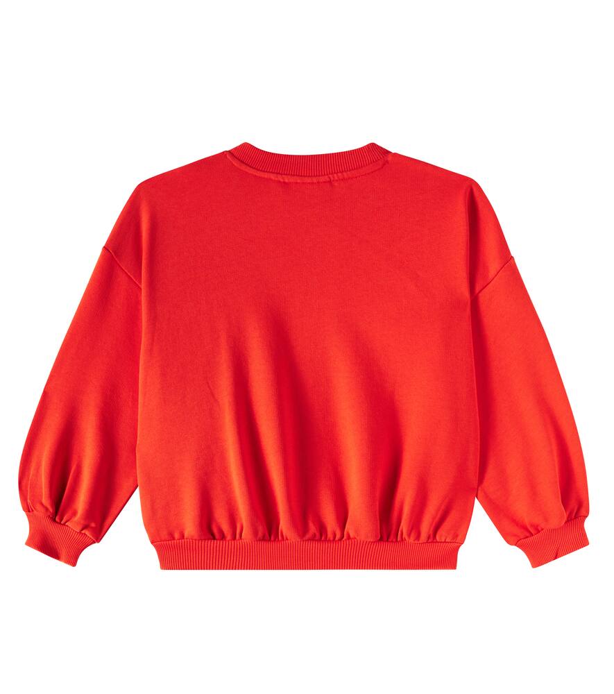Mini Rodini Note Cotton Jersey Sweatshirt In Red