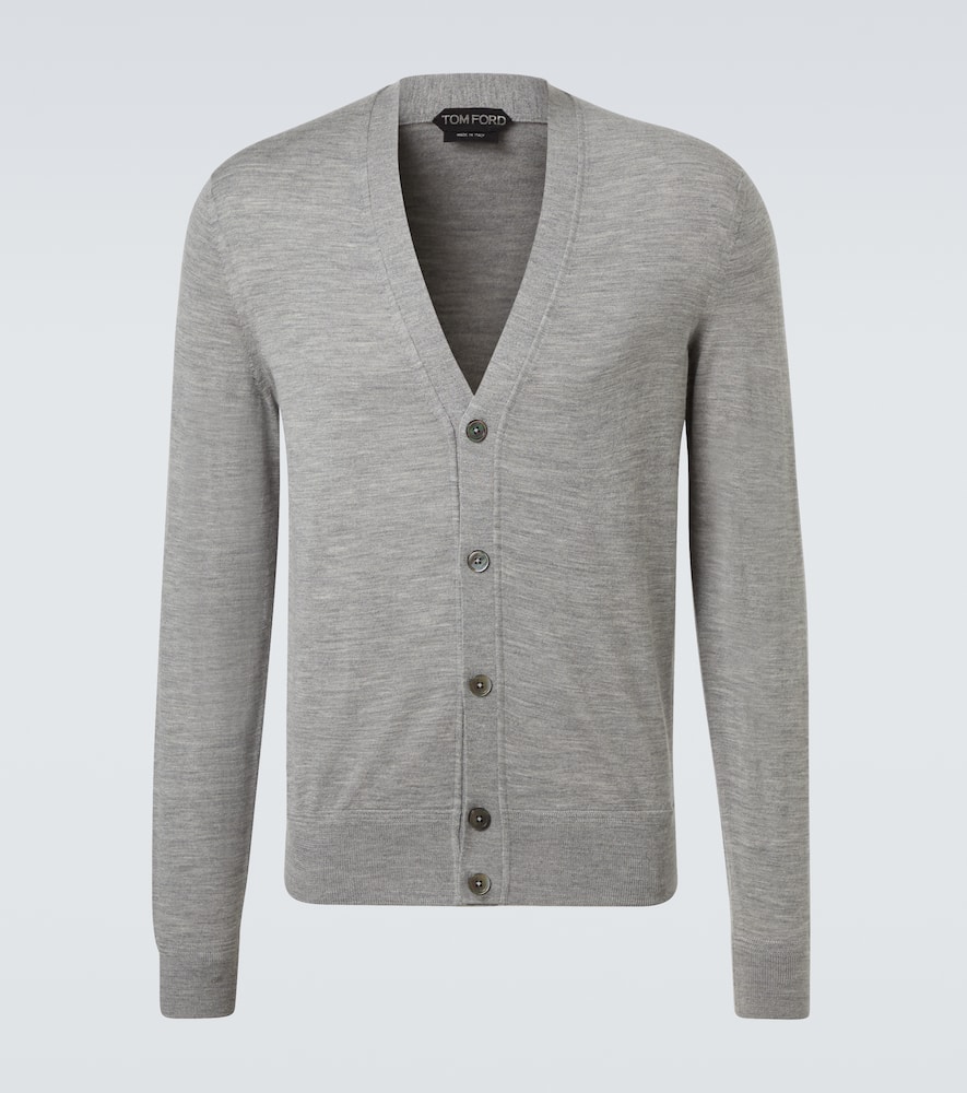 Tom Ford Wool Cardigan In Gray