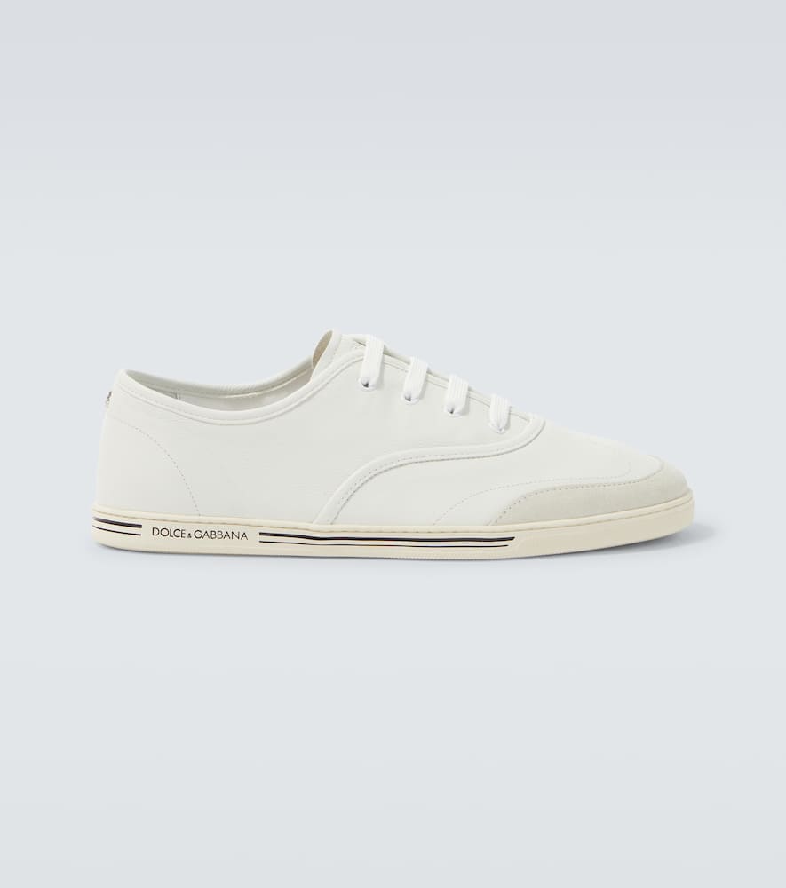 Dolce & Gabbana Saint Tropez Leather Sneakers In White