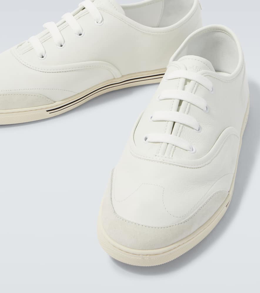 Dolce & Gabbana Saint Tropez Calfskin Sneakers In White