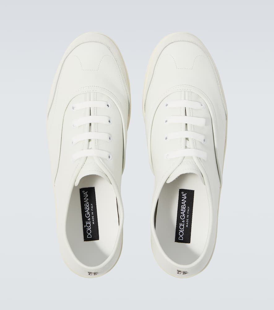 Dolce & Gabbana Saint Tropez Calfskin Sneakers In White