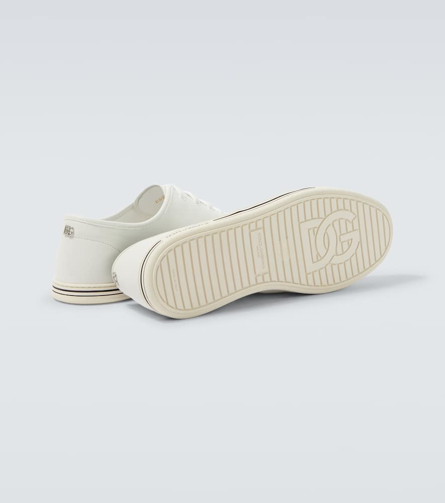 Dolce & Gabbana Saint Tropez Calfskin Sneakers In White