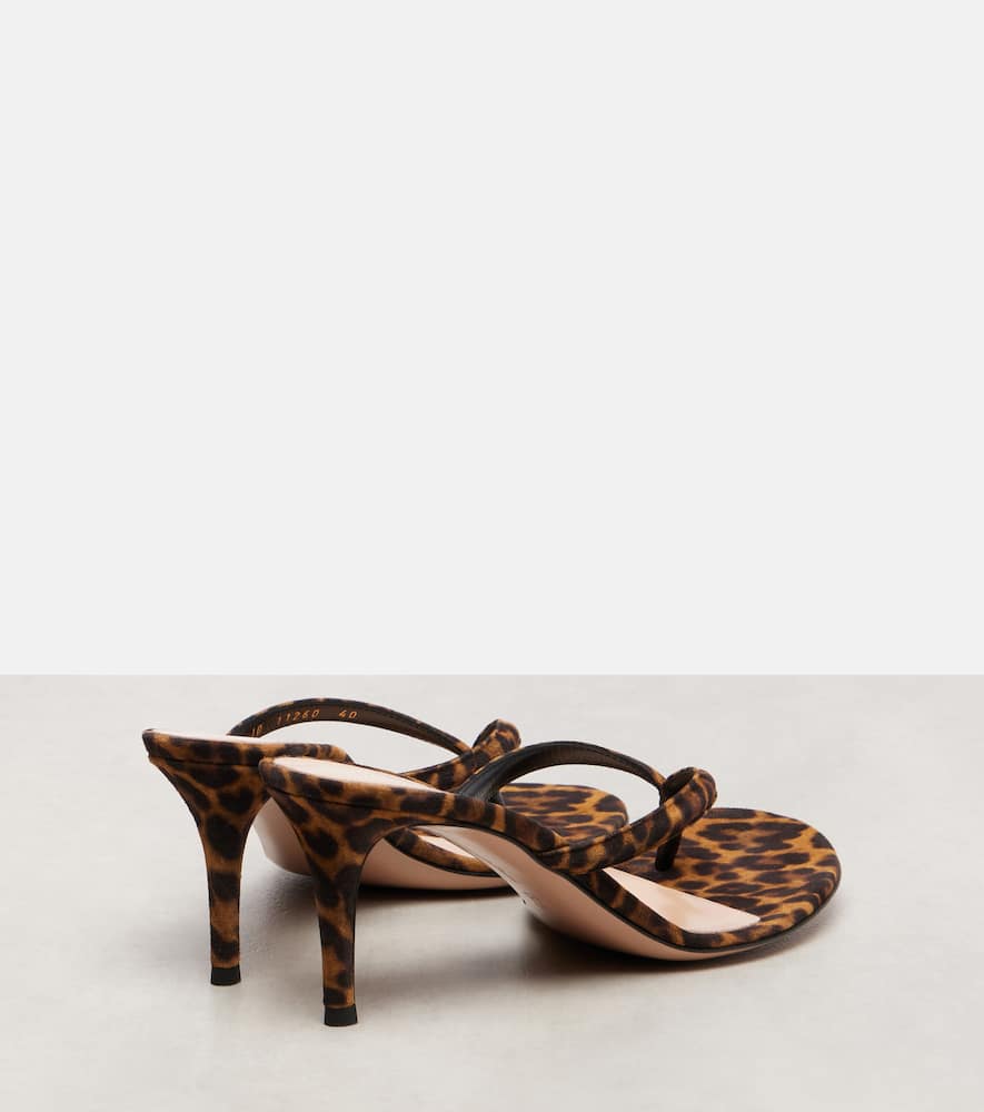 Gianvito Rossi Calypso 70 Suede Thong Sandals