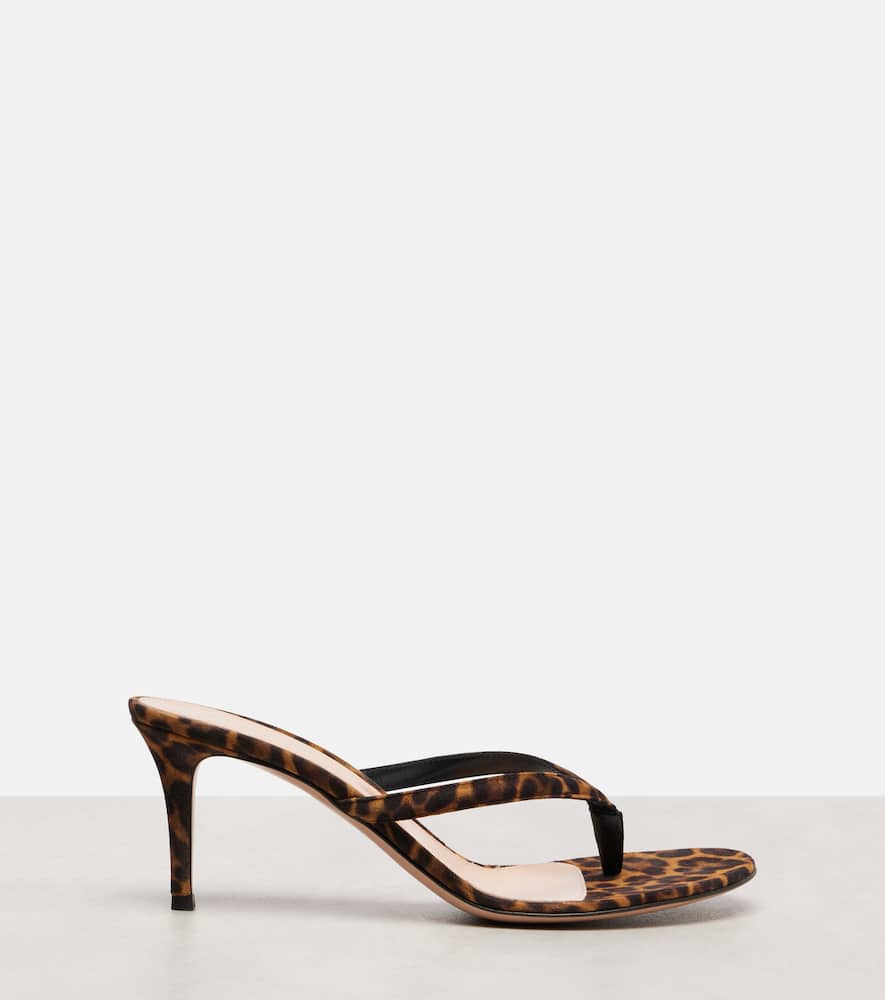 Gianvito Rossi Calypso 70 Suede Thong Sandals