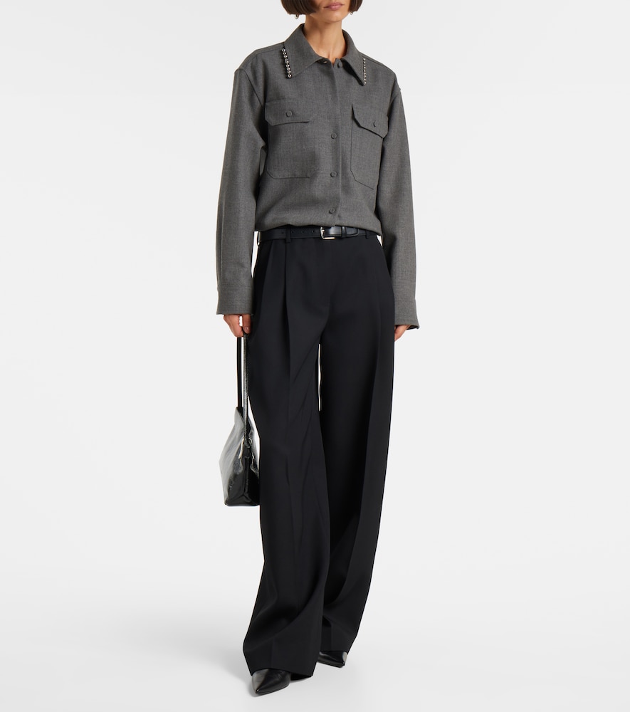  Jil Sander Jil Sander Beaded Wool Canvas Shirt 