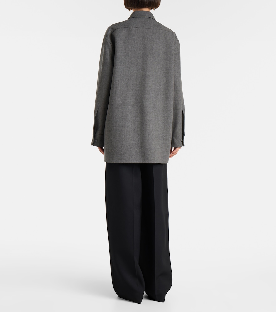  Jil Sander Jil Sander Beaded Wool Canvas Shirt 