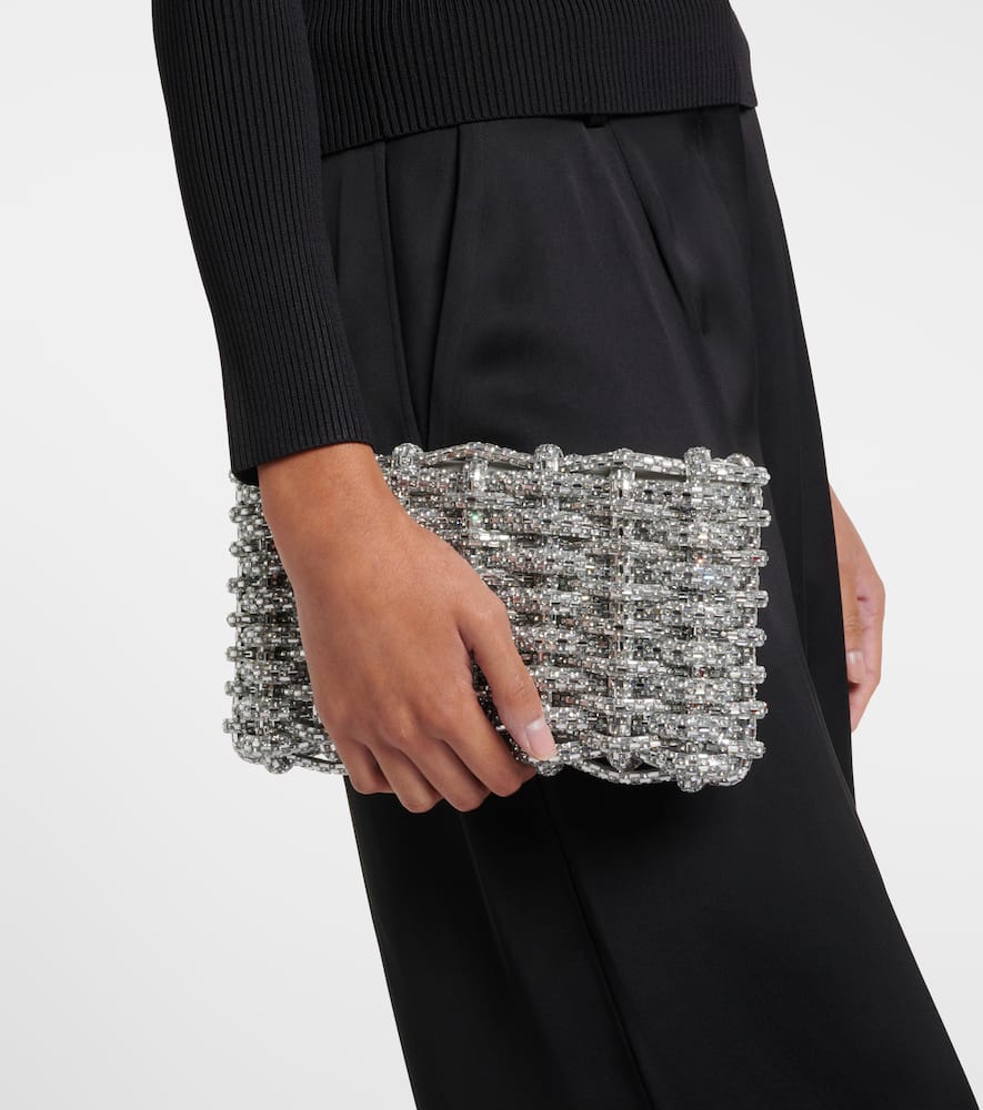 Simkhai Morgan Embellished Clutch In Silver