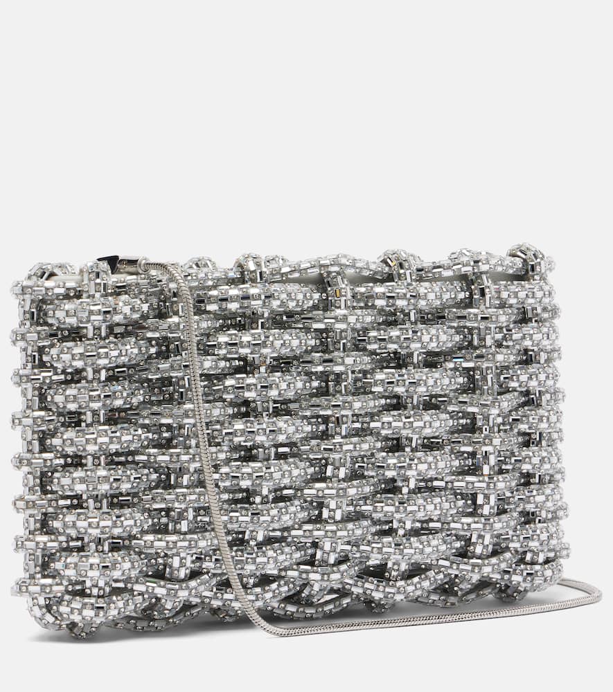 Simkhai Morgan Embellished Clutch In Silver
