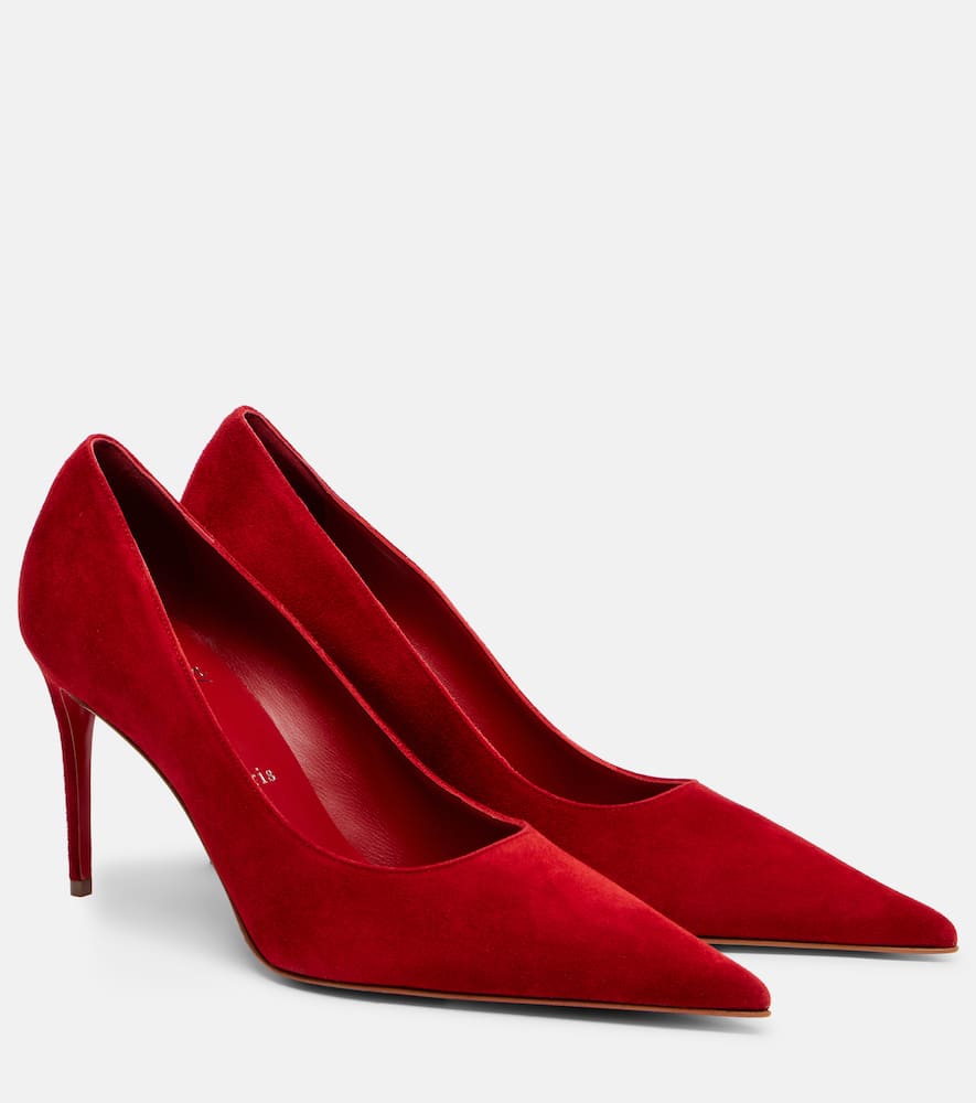 Christian Louboutin Kate Max 85 Suede Pumps In Red