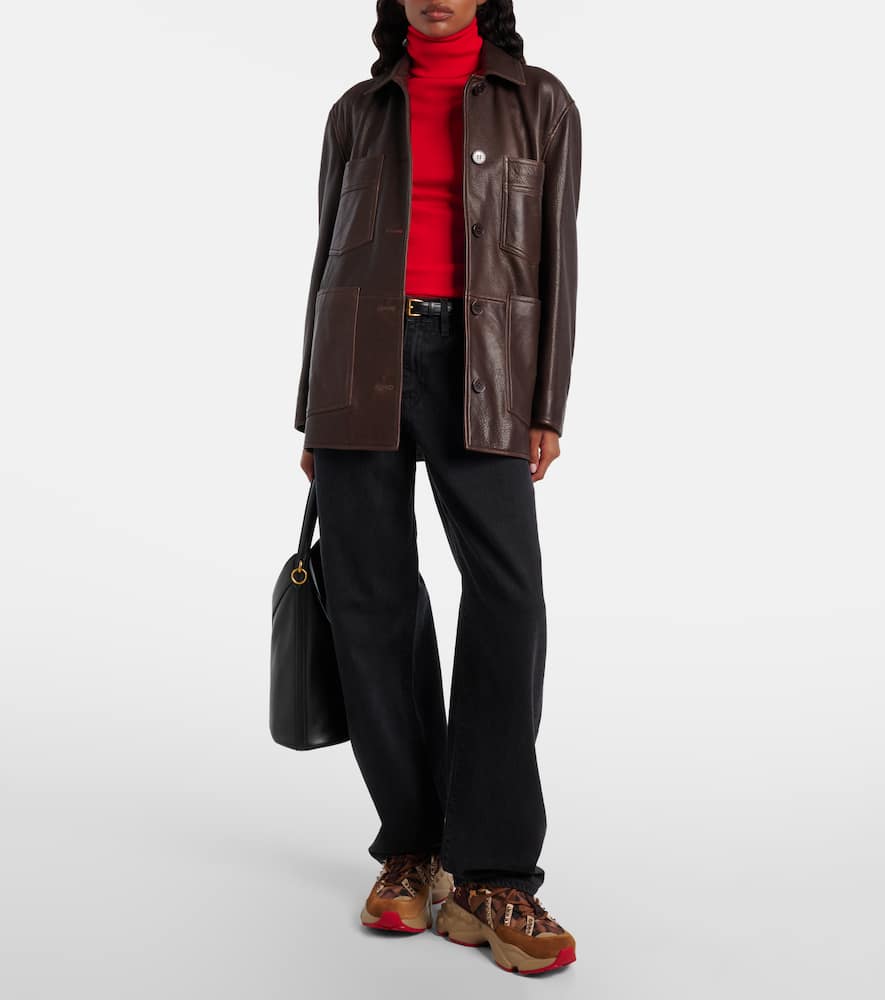 Christian Louboutin Trailrun Suede-trimmed Sneakers In Brown