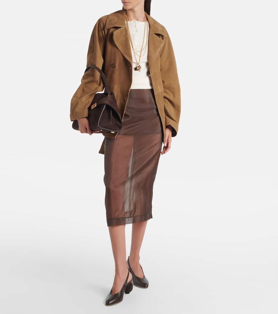 Ferragamo Tessie 70 Leather Slingback Pumps In Brown