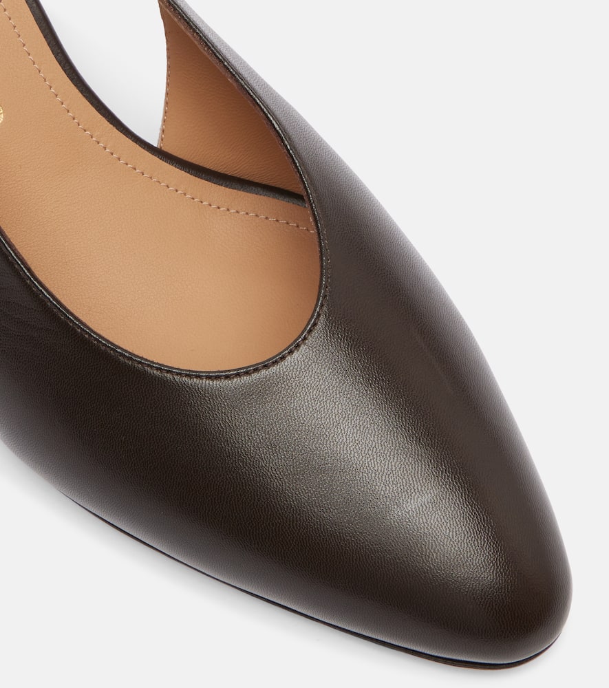 Ferragamo Tessie 70 Leather Slingback Pumps In Brown