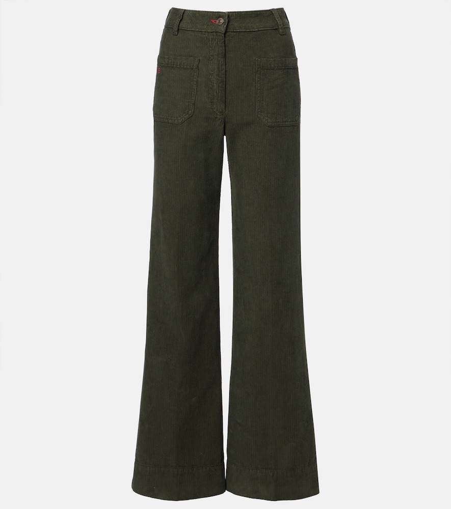 Victoria Beckham Pantalon flare Alina en velours ctel 392 €