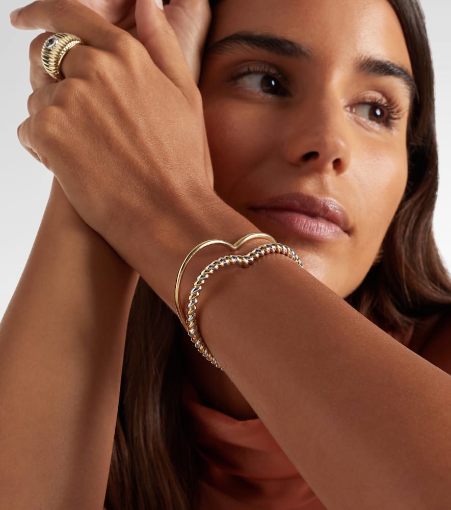 Yvonne Léon Jonc Caur 9kt Gold And White Gold Bangle In Gold