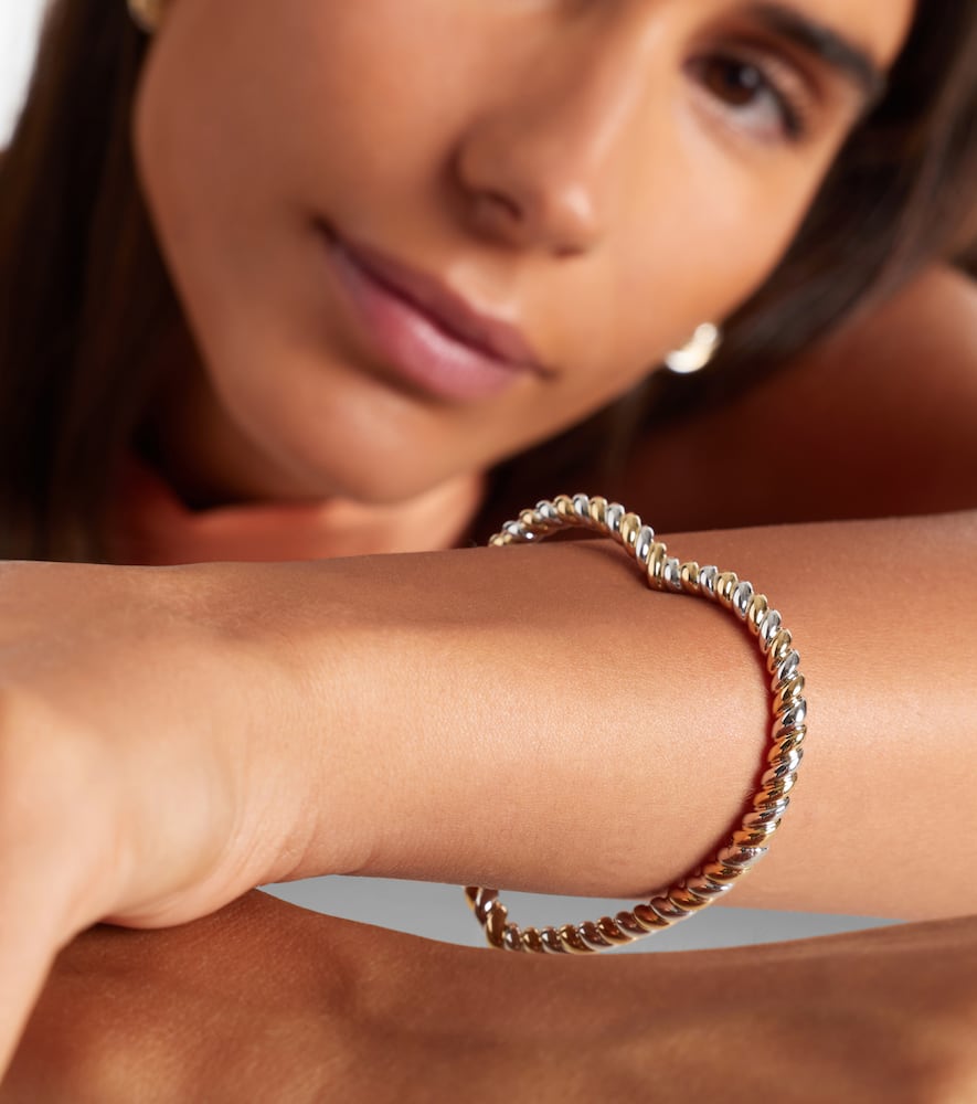 Yvonne Léon Jonc Caur 9kt Gold And White Gold Bangle In Gold