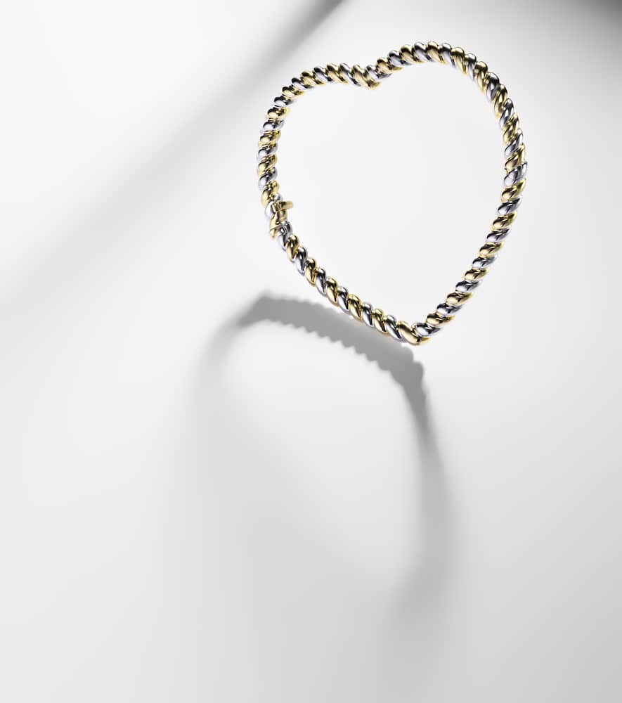 Yvonne Léon Jonc Caur 9kt Gold And White Gold Bangle In Gold