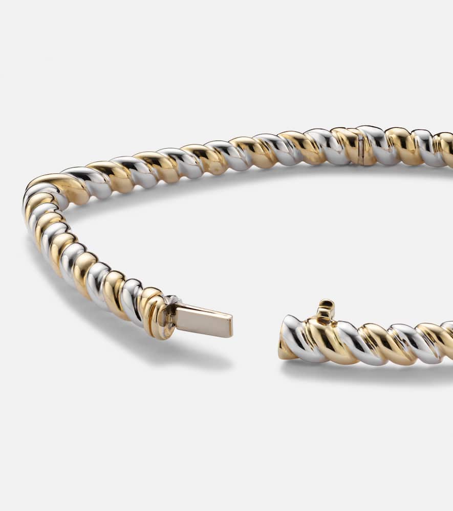 Yvonne Léon Jonc Caur 9kt Gold And White Gold Bangle In Gold