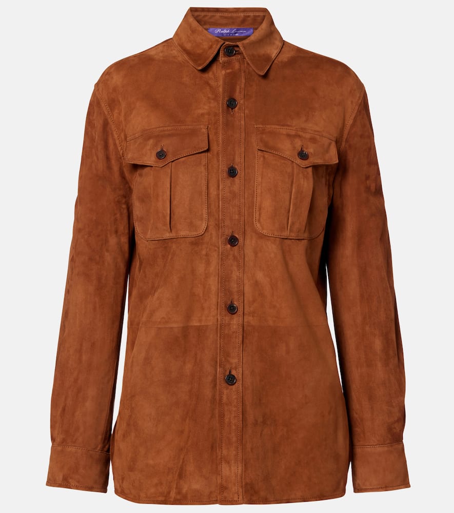 Ralph Lauren Landry Suede Shirt In Brown