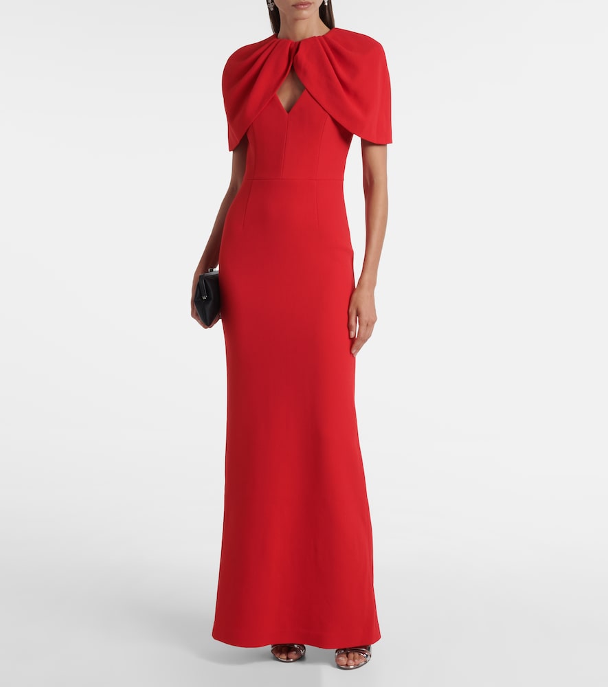 Rebecca Vallance Cameron caped crêpe gown