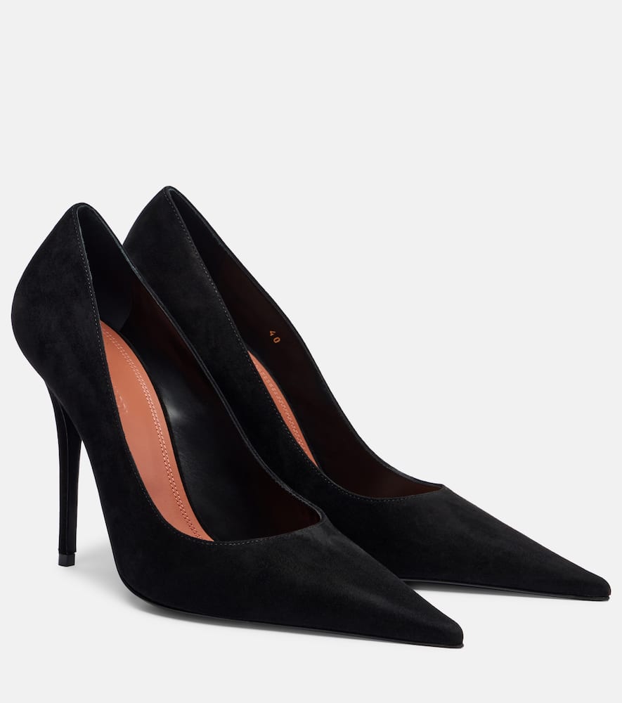 Amina Muaddi Barbara 105 Suede Pumps In Black