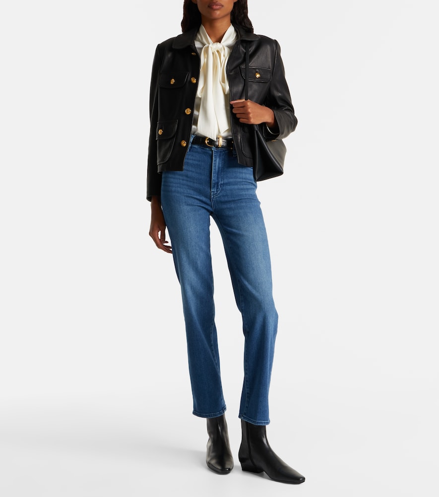 Frame Le Sleek cropped high-rise straight jeans