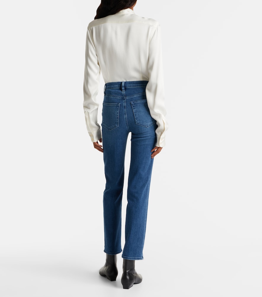 Le Sleek Cropped High-Rise Straight Jeans