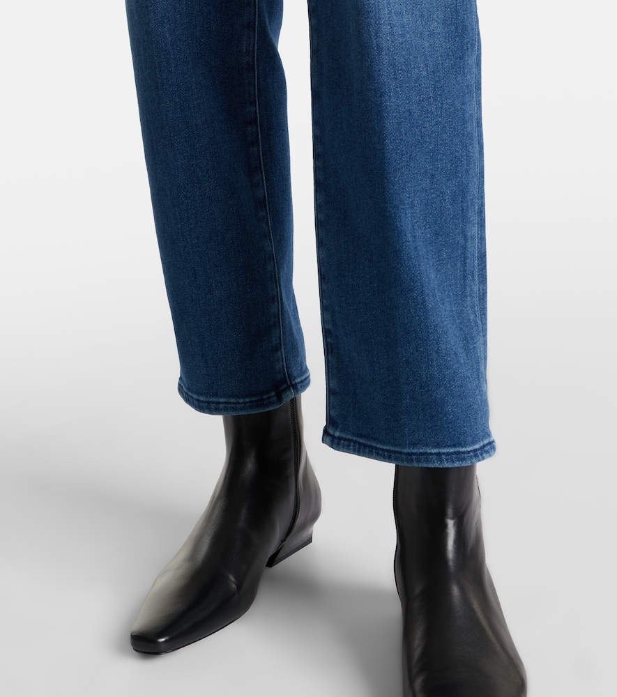 Le Sleek Cropped High-Rise Straight Jeans