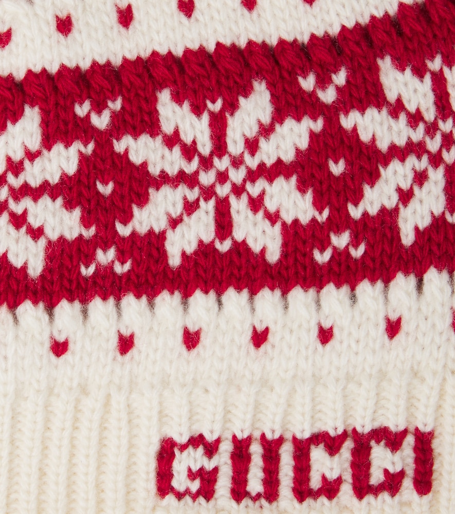  Gucci Kids Gucci Kids Logo Wool Jacquard Beanie 