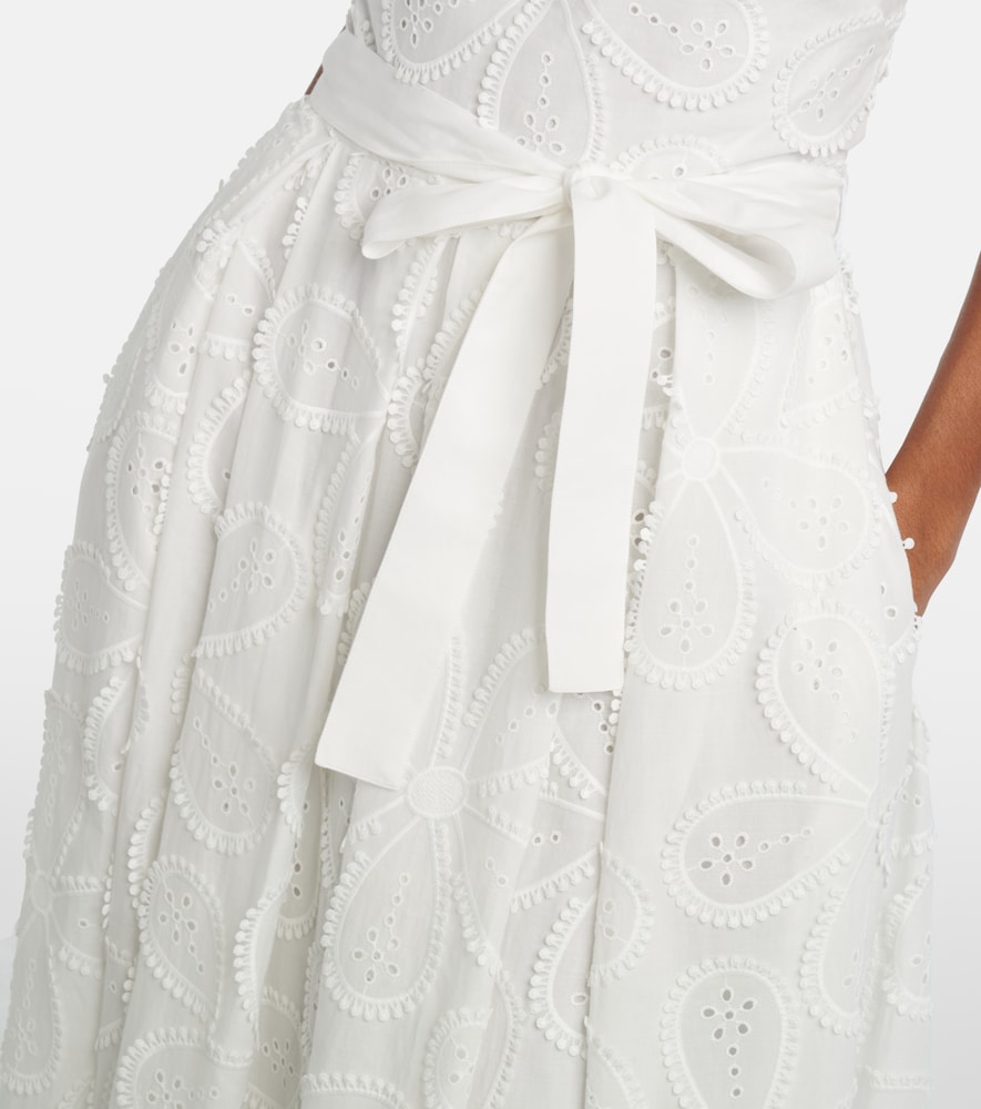  Elie Saab Elie Saab Besticktes Midikleid Aus Einem Baumwollgemisch 