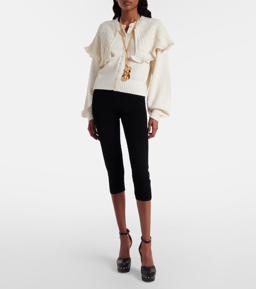 Chloé Ruffled Wool And Cashmere Cardigan
