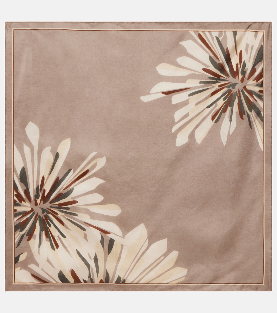 BRUNELLO CUCINELLI Brunello Cucinelli Floral silk twill scarf　Brunello Cucinelli フローラル シルクツイル スカーフ