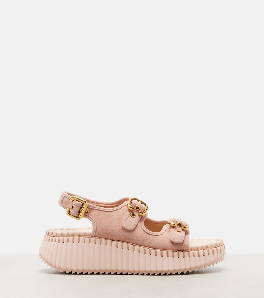 Chloe Chloe Nama Suede Platform Sandals 