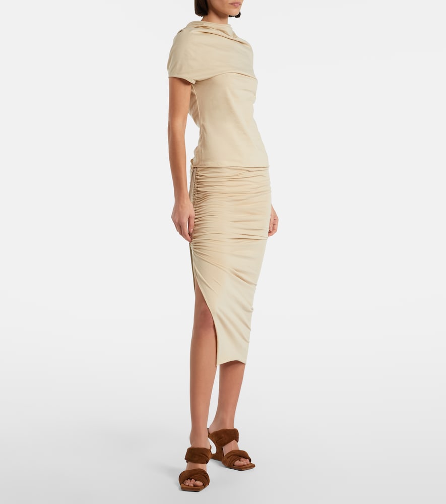 Rick Owens DRKSHDW Edfu cotton jersey midi skirt