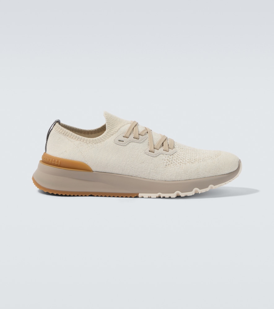 Brunello Cucinelli Men's White Knitted Sneakers UK Size 6 - Mytheresa