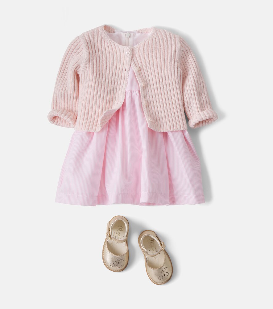 Bonpoint Baby Luna metallic leather sandals