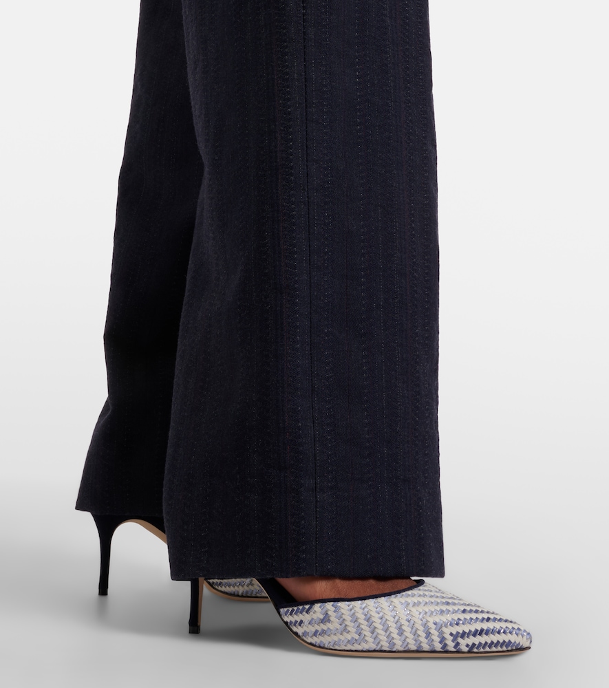 Manolo Blahnik Carolyne 70 raffia slingback pumps