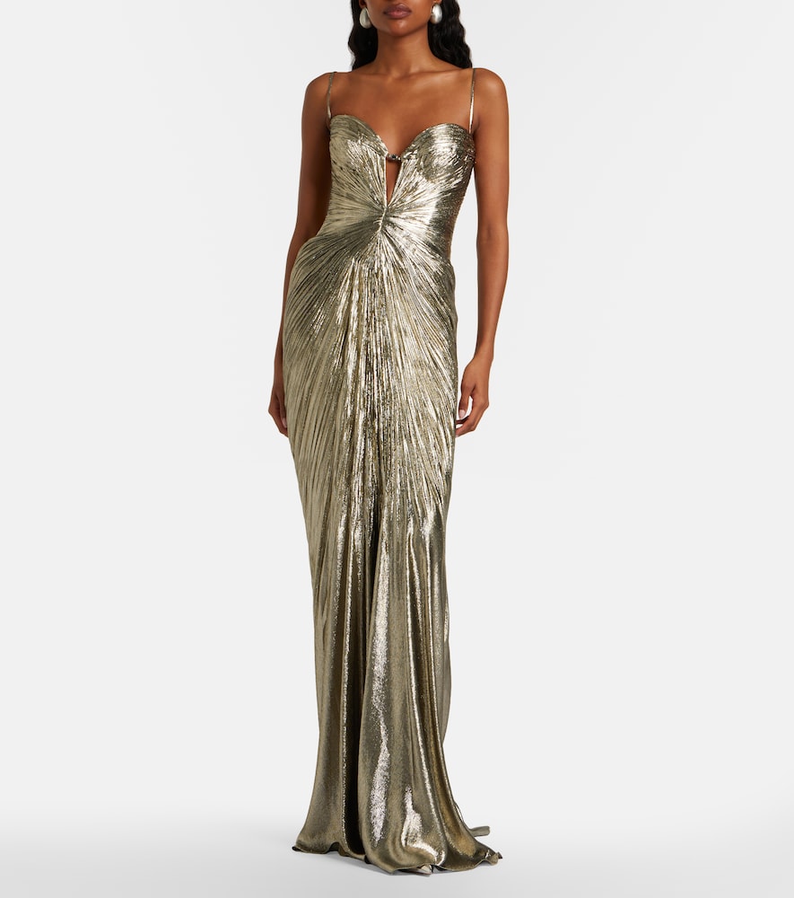 Maria Lucia Hohan Dakota lamé chiffon gown