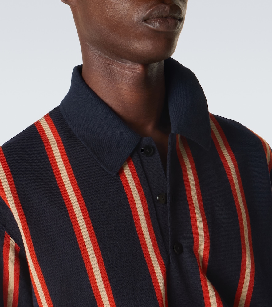  Junya Watanabe Junya Watanabe Striped Wool Polo Shirt 